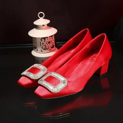 RV Shallow mouth Block heel Shoes Women--056